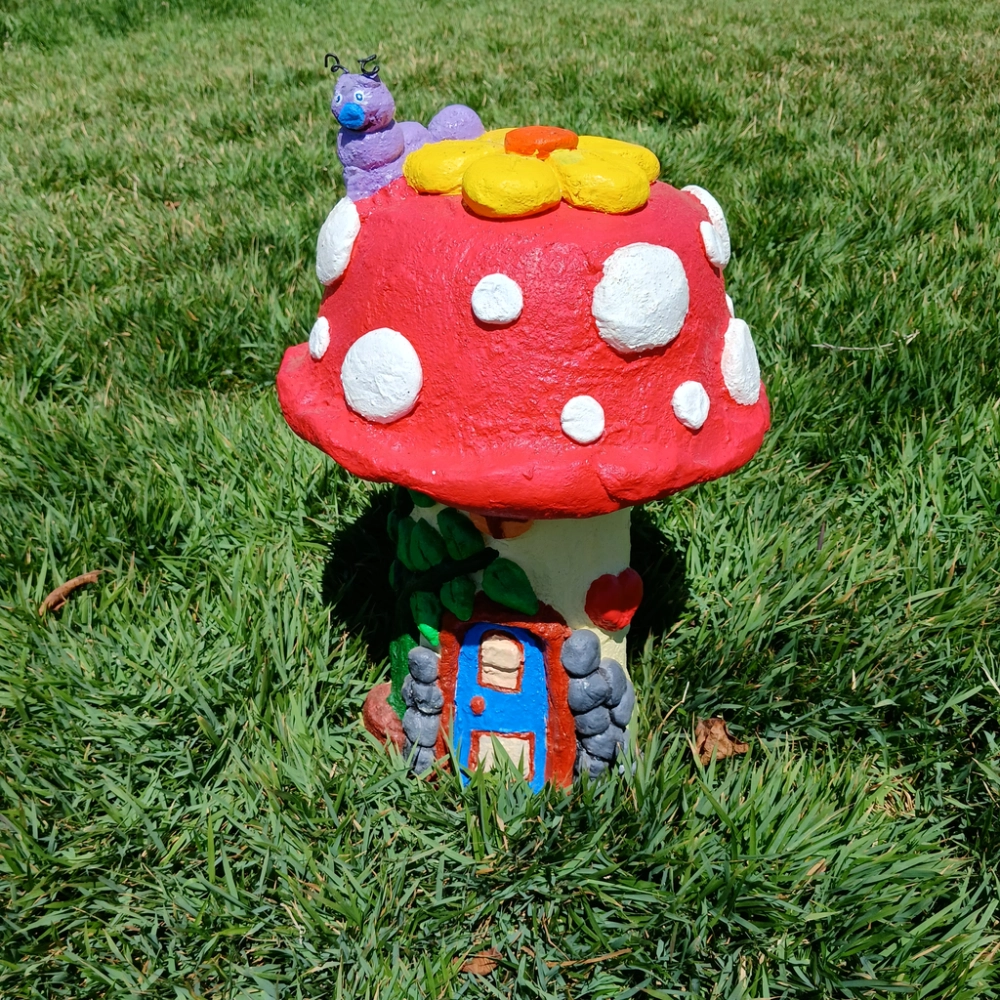 Casinha Cogumelo Artesanal Relevos 3D